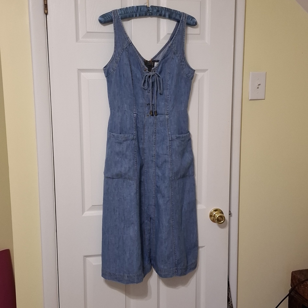 Holding Horses by Anthopology sz 4,(fits 6) Lightweight denim midi dress